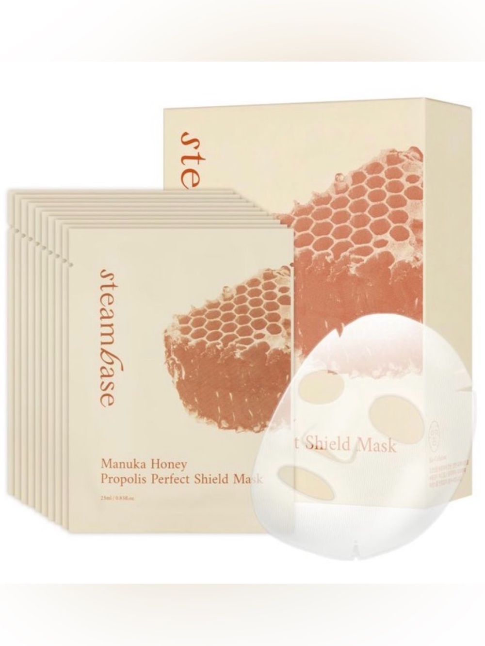 Steambase Manuka Honey Propolis Face Mask - Cream & Honey Tones